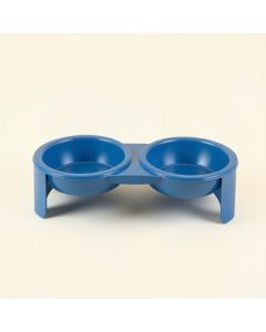 Hill Edge Pet Feeding Stand With Two Plain Empty Bowls - Blue (synthetic illustration; no displayed measurements)