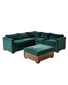 Atis 140 '' Wide Velvet Symmetrical Modular Sectional With Ottoman