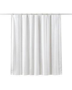 Olive Branch Shower Curtain Hanging Flat From A Plain Rod - White (synthetic illustration; no displayed measurements)