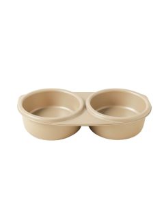 Briar Falls Pet Feeding Stand With Two Plain Empty Bowls - Beige