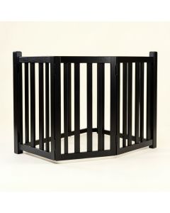 3 Panel 36 Inch Freestanding Foldable Pet Gate , Wooden Free Standing Pet Gate For Dogs , Black (synthetic illustration; no displayed measurements)