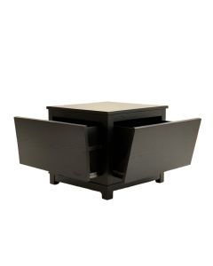 Hazel Crossing Freestanding Pull-Out Hamper Cabinet - Black