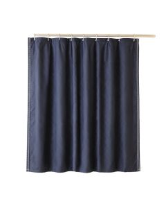 Alder Canyon Shower Curtain Hanging Flat From A Plain Rod - Navy (synthetic illustration; no displayed measurements)