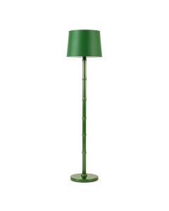 Birch Dell Floor Lamp With A Plain Fabric Shade - Green
