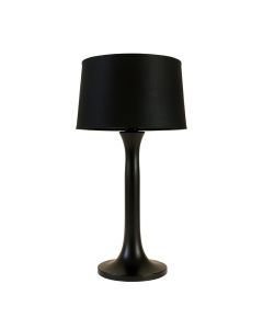 Fern Bridge Floor Lamp With A Plain Fabric Shade - Black (synthetic illustration; no displayed measurements)