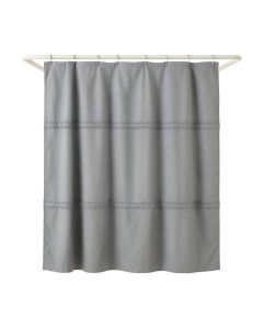 Hill Dale Shower Curtain Hanging Flat From A Plain Rod - Gray