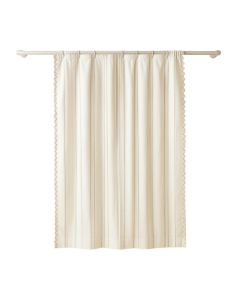 Field Edge Shower Curtain Hanging Flat From A Plain Rod - Ivory