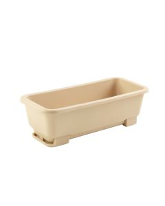 Slate Crest Empty Railing Planter With Integral Brackets - Beige