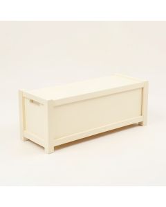 Slate Arc Narrow Outdoor Storage Bench - Cream (synthetic illustration; no displayed measurements)