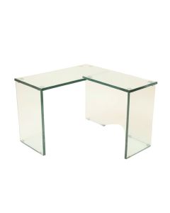 Aleksandras Glass L-Shape Writing Desk (synthetic illustration; no displayed measurements)