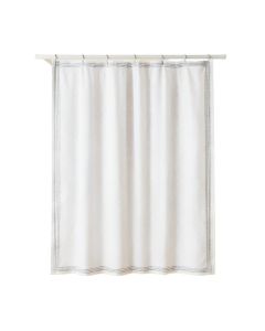 Birch Crossing Shower Curtain Hanging Flat From A Plain Rod - White (synthetic illustration; no displayed measurements)