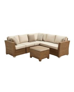 Alexaundra Patio 6 Piece Rattan Sectional Seating Group With Cushions (synthetic illustration; no displayed measurements)
