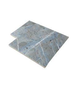 Chevron Random Sized Marble Mosaic Tile In Gray/Blue