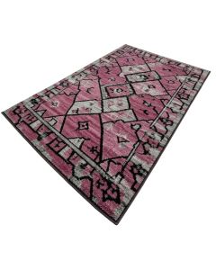 Zonia Geometric Plum/Black/Gray Area Rug