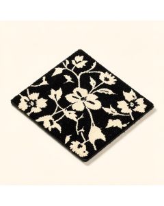 Aprilia Mocha Floral Welcome 30 In . X 18 In . Outdoor Door Mat (synthetic illustration; no displayed measurements)