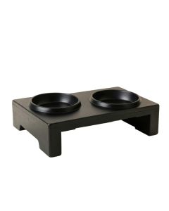 Reed Canyon Pet Feeding Stand With Two Plain Empty Bowls - Black