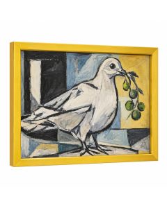 The Pigeon With Green Peas By Pablo Picasso Framed Painting Print