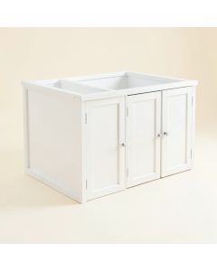 Alder Brook Empty Furniture-Style Litter Enclosure - White (synthetic illustration; no displayed measurements)