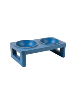 Holly Canyon Pet Feeding Stand With Two Plain Empty Bowls - Blue (synthetic illustration; no displayed measurements)