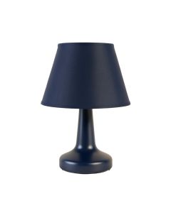 Birch Canyon Table Lamp With A Plain Fabric Shade - Navy