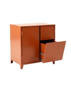 Sage Bridge Freestanding Pull-Out Hamper Cabinet - Terracotta (synthetic illustration; no displayed measurements)