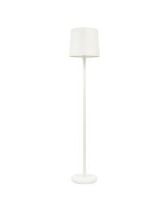 Field Bridge Floor Lamp With A Plain Fabric Shade - White (synthetic illustration; no displayed measurements)
