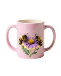 Bees In Love Two Bumble Bees Staring Lovingly At A Flower Coffee Mug