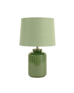 Cove Crossing Table Lamp With A Plain Fabric Shade - Green