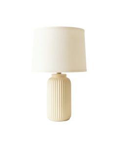 Oak Canyon Table Lamp With A Plain Fabric Shade - Ivory