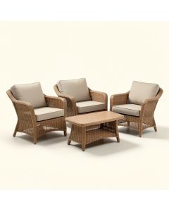 3 Pieces Patio Pe Rattan Conversation Chair Set (synthetic illustration; no displayed measurements)