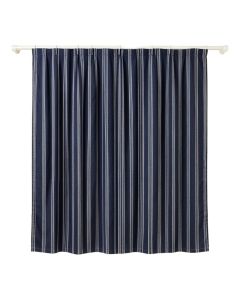Elm Bluff Shower Curtain Hanging Flat From A Plain Rod - Navy (synthetic illustration; no displayed measurements)