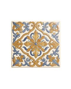4 '' X 4 '' Ceramic Fresco Decorative Accent Tile (synthetic illustration; no displayed measurements)
