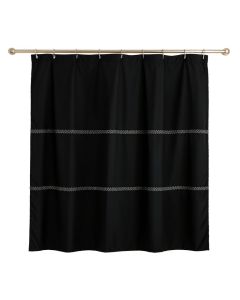 Heath Dale Shower Curtain Hanging Flat From A Plain Rod - Black (synthetic illustration; no displayed measurements)