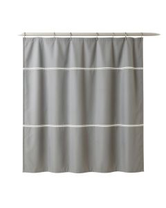 Harbor Crossing Shower Curtain Hanging Flat From A Plain Rod - Gray (synthetic illustration; no displayed measurements)