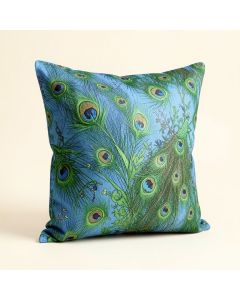 Polla Peacock Cotton Floral Throw Pillow (synthetic illustration; no displayed measurements)