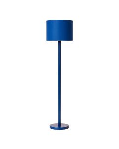 Olive Dale Floor Lamp With A Plain Fabric Shade - Blue
