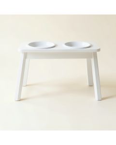 Rowan Arc Pet Feeding Stand With Two Plain Empty Bowls (synthetic illustration; no displayed measurements)
