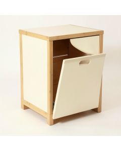 Slate Bend Freestanding Pull-Out Hamper Cabinet - Cream (synthetic illustration; no displayed measurements)