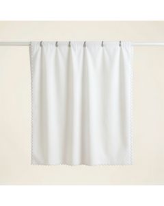 Heath Edge Shower Curtain Hanging Flat From A Plain Rod - White (synthetic illustration; no displayed measurements)