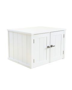 Laurel Canyon Empty Furniture-Style Litter Enclosure - White (synthetic illustration; no displayed measurements)