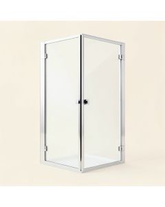 30 Semi-Frameless Bi-Fold Shower Clear Glass Door , Chrome (synthetic illustration; no displayed measurements)