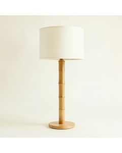 Stone Branch Floor Lamp With A Plain Fabric Shade - Cream (synthetic illustration; no displayed measurements)