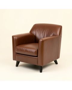 Mayela Genuine Leather Arm Chair In Brown (synthetic illustration; no displayed measurements)