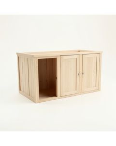 Pine Bridge Empty Furniture-Style Litter Enclosure - Beige (synthetic illustration; no displayed measurements)