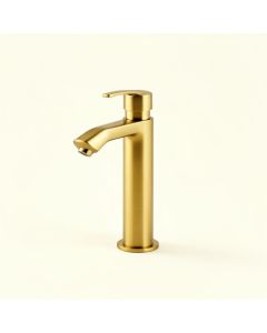 Elite Tall Single Handle Lever Bathroom Waterfall Faucet With Glass Plate (synthetic illustration; no displayed measurements)