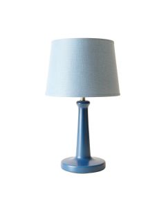 Maple Branch Table Lamp With A Plain Fabric Shade - Blue