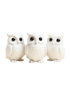 3 Piece Carder Fat Baby Owls Figurine Set (synthetic illustration; no displayed measurements)