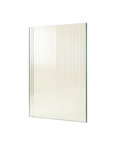 Fluted 30 '' W X 78 '' H Frameless Fixed Glass Panel (synthetic illustration; no displayed measurements)