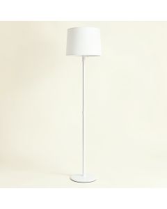 Cove Crossing Floor Lamp With A Plain Fabric Shade - White (synthetic illustration; no displayed measurements)