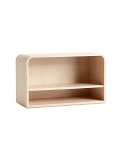 Rowan Bend Low Bookcase - Beige (synthetic illustration; no displayed measurements)